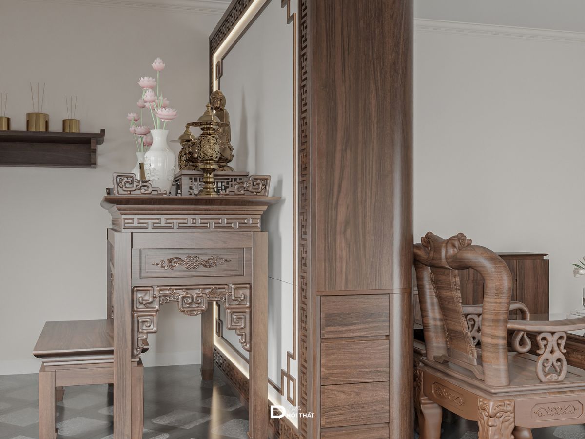 Thiết kế phòng khách có bàn thờ