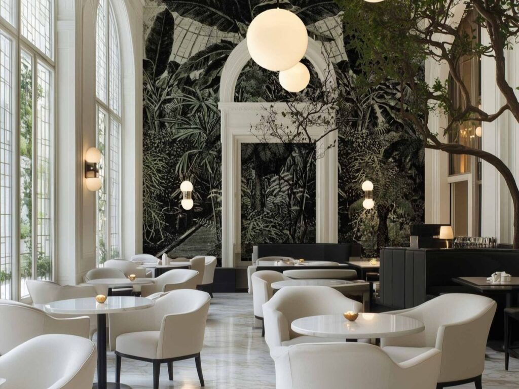 thiết kế quán cafe phong cách indochine hiện đại