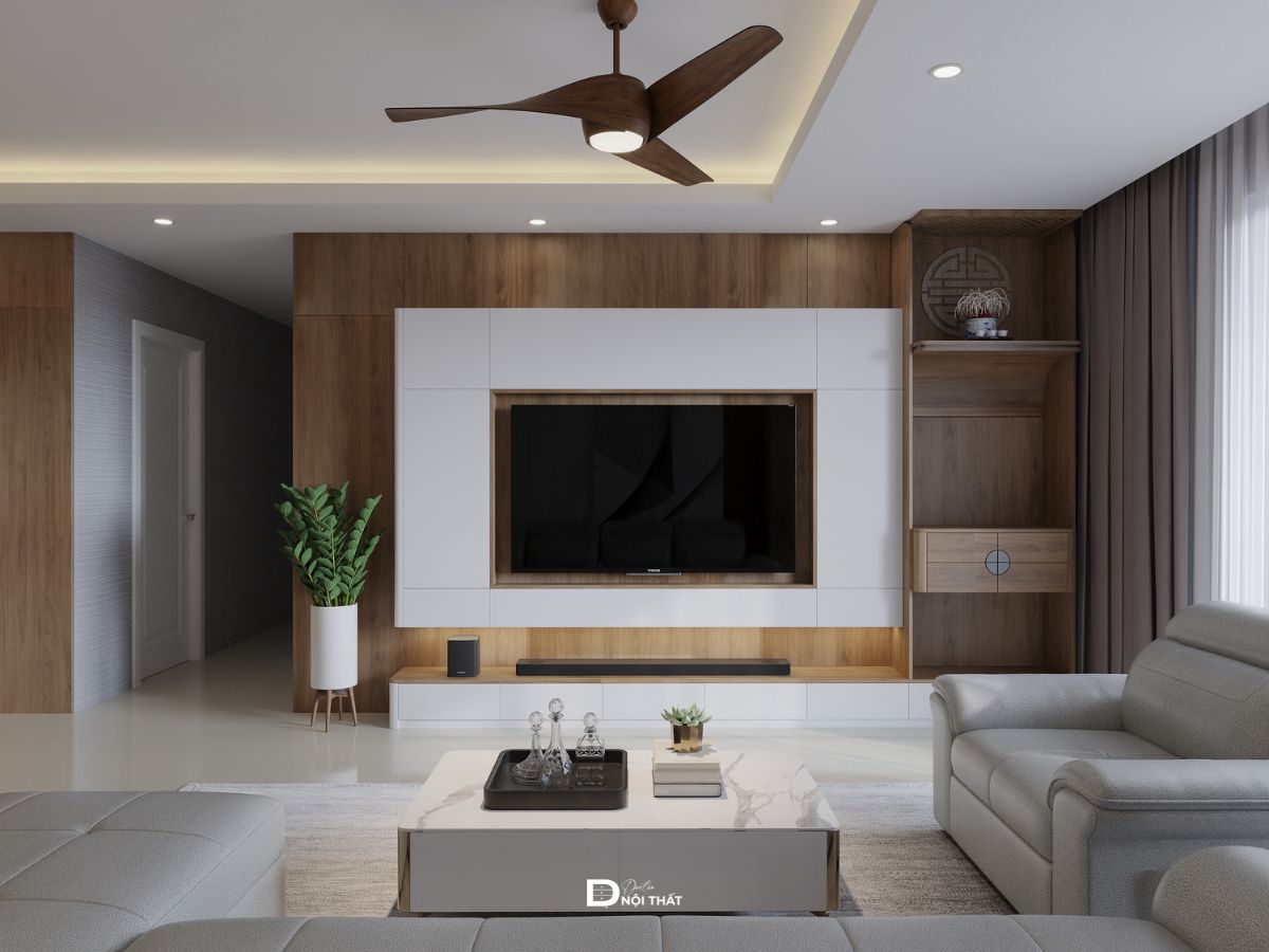 thiết kế phòng khách chung cư Royal City hiện đại