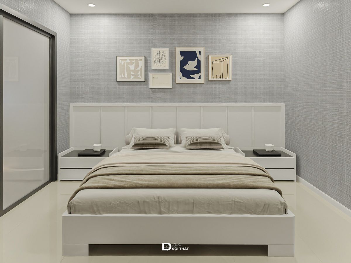 phòng ngủ chung cư Royal City 109m2 tối giản